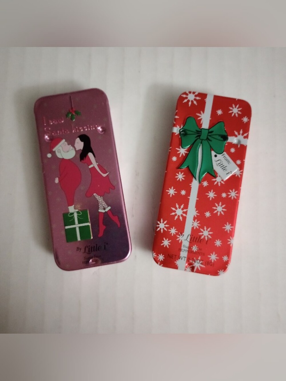 Little i Mirror Mints Empty Holiday Christmas Sliding Mirror Tins